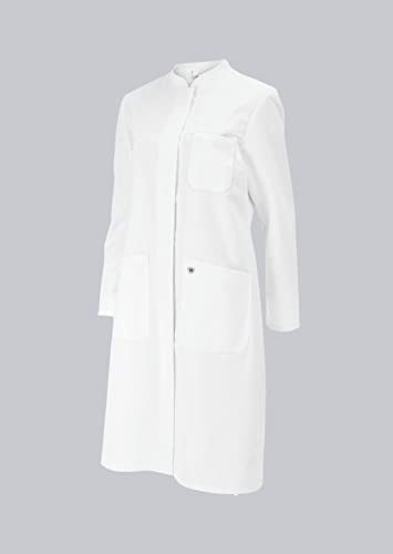 BP 1614-130-21-46n Mantel für Frauen, Langarm, Stehkragen, 205,00 g/m² Reine Baumwolle, weiß, 46n