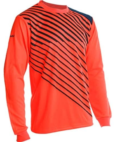 VIZARI Arroyo Football Goalkeeper Jersey Long Sleeve Padded Goalie Shirt for Maximum Protection and Performance - Orange/Navy, Size - Adult XL