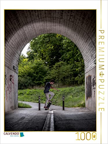CALVENDO Puzzle Skaten, im Tunnel | 1000 Teile Lege-Größe 48 x 64 cm Foto-Puzzle für glückliche Stunden