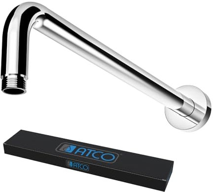 ATCO Wandarm Brausearm WA01 L: 300 mm Wandhalterung für Kopfbrause Regendusche Deckenbrause Duschkopf Brausekopf Dusche Bad Messing Chrom