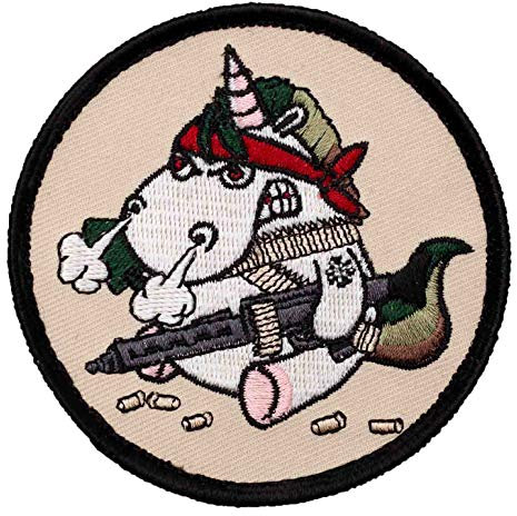 Café Viereck ® Bundeswehr Infanterie Einhorn Patch Gestickt mit Klett - 8 cm