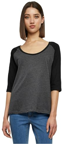 Urban Classics Damen Ladies 3/4 Contrast Raglan Tee