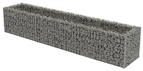 vidaXL Gabbione con Letto Rialzato in Acciaio Zincato 270x50x50 cm Recinzione