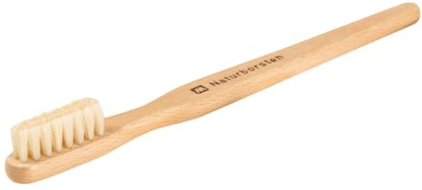 Holz Leute Zahnbürste mit Naturborsten groß, 16,7 x 1,3 cm