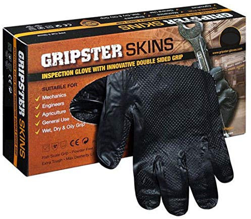 GRIPSTER Skins Nitril Handschuhe schwarz Größe 12 XXXL Box a 50 Stück