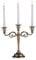 Sziqiqi Bronze Metal Candle Holder 3-arms Candle Stand 27cm Tall Wedding Event Candelabra Candle Stick, Bronze