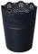 Luzia Pot de fleurs rond en plastique Noir 11 cm