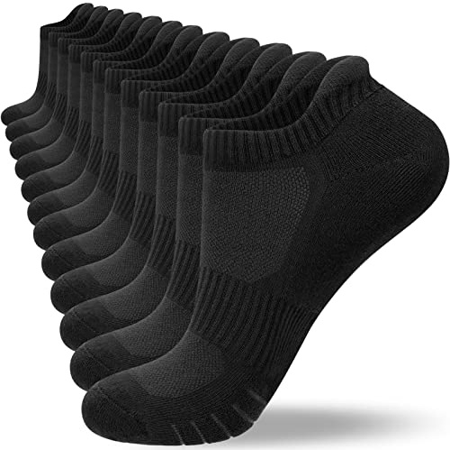 Natugloe Trainer Socks Cushioned Anti-Blister Ankle Socks Breathable Sports Running Athletic for Men Women 6 Pairs