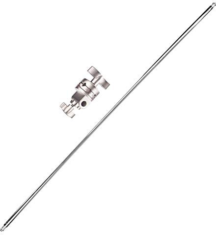 Extension Grip Arm Boom Arm with Grip Heads, 50in /127cm Heavy Duty C Stand Boom Arm Rod Solid Clamp for Light Stand, Softbox, Reflector Panel, Photography Video Studio Lighting, Stainless Steel
