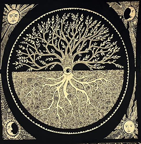Indian Consigners Augenbaum des Lebens Altar Tuch Hexerei Hexerei Tischdecke Ändern Heilig Tischtuch Spirituell Buchstabieren Hexe Tarot-Spread 24