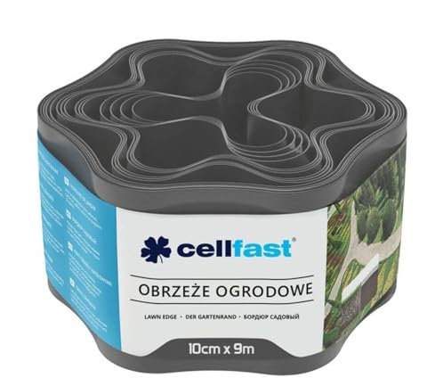 Cellfast Bordure de pelouse ondulée - en Plastique Graphite - 10 cm x 9 m