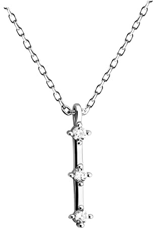 Sofia Milani - Damen Halskette 925 Silber - mit Zirkonia Steinen - Stab Anhänger