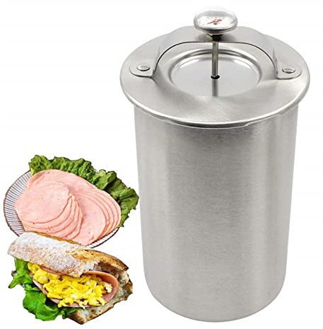 Joyeee Ham Maker, Stainless Steel Ham Meat Press Maker Machine with Thermometer, Used for Healthy Homemade Deli Meat Sandwich Cold Cuts Fish Poultry Seafood - Kitchen Bacon Meat Pressure Ham Cooker#1