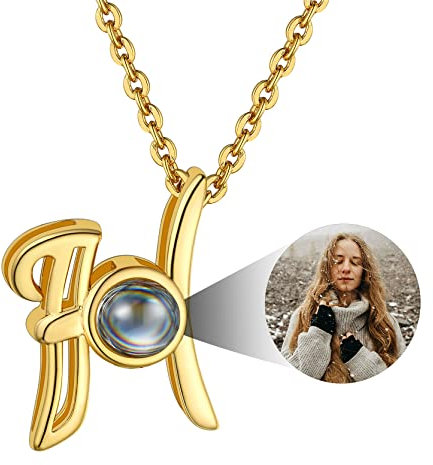 100 Different Languages Necklace I LOVE YOU Initial H Jewelry For Her