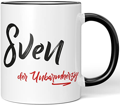 JUNIWORDS Tasse, Sven, der Unbarmherzige, Schwarz (5301069)