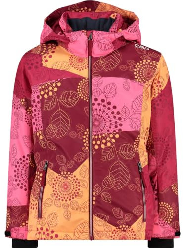 CMP - Kid G Kapuzenjacke mit Druckknöpfen, Anemone-Fuxia-Glanz, 152