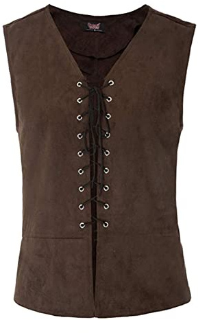 Odizli Mittelalter Kleidung Damen Herren Sommer Ärmellos Weste Wikinger Gothic Steampunk Renaissance Viktorianische Pirat Kostüm