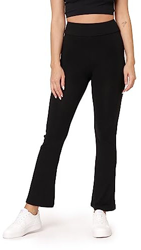 Bellivalini Yogahose für Damen dünne Jogginghose Weite Stoffhose Flare aus Viskose (Schwarz, M)