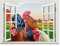 SUPERDANT Fenster Wandsticker Bauernhof Huhn Tier Hahn Wandaufkleber Huhn Zum Abziehen Und Aufkleben Wandtattoo Abziehen Und Aufkleben Vinyl Wandsticker Für Tür Wanddekoration 77 x 58 cm