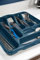 TENLITE High Grade Plastic 7 COMPARTMENT Large Cutlery Tray Kitchen Drawer Organiser Trays, Compact Plastic Tray for Knives, Forks and Spoons - (Navy)