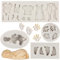 MYPRACS Lot De 4 Moules À Fondant En Silicone Pour Bébé Thème Fête Prénatale Cupcakes Vêtements De Bébé Mains Pieds Moules Pour Décoration De Gâteaux Cupcakes Bonbons Pâte À Gomme Argile Polymère