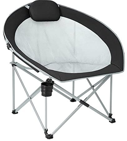 CULPRT Camping Moon Stuhl Camp Stuhl Für Erwachsene Schwerleichter Leichtgewicht Tragbar Mit Kissenbecherhalter Outdoor Stuhl, Camping -Klappstuhl