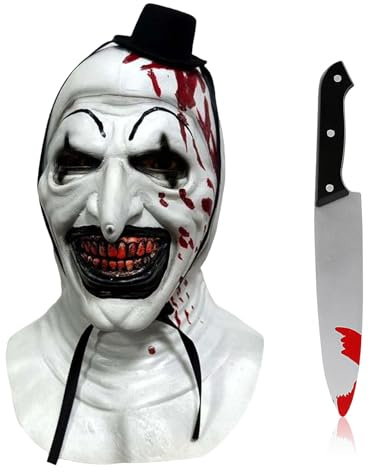 Yearsahrk Tipo di maschera da clown, 2 pezzi, per carnevale, Halloween, cosplay e costume