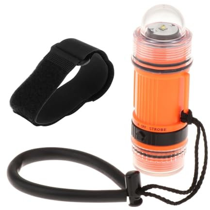 LOVIVER Diving Flashlight Scuba Diving Strobe Submarine Light Handheld Scuba Diving Light Underwater Torch for Camping Outdoor, Orange