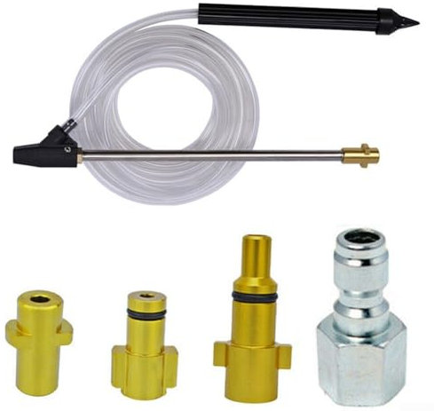 YUANGANG Kit sabbiatura sabbiatrice a umido per la rimozione di ruggine e sporco, con per lancia in acciaio , tubo flessibile trasparente (B)