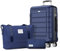 SHOWKOO Koffer Mittelgroß Hartschale Leicht ABS+PC Erweiterbar Reisekoffer Kabinen Haltbar Handgepäck Sets 4 Rollen TSA-Schloss mit 1 Reisetasche und 1 Kulturtasche, L -Blau