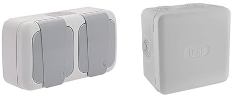 SIEMENS - Étanche Double Prise 2P+T gris & Boite de derivation electrique - etanche exterieur - IP55 85X85 - Debflex - 718806 - Polypropylène, Gris