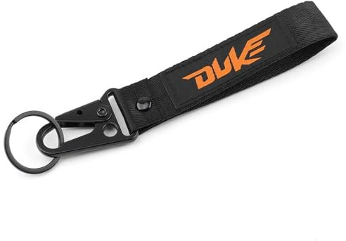 LYNMTPJ Porte-clés brodé for Accessoires de Moto KTM Duke 125 200 250 390 DUKE390 RC390(Color:Keychain Black)