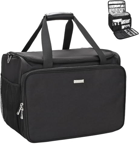 Twofold Hairdressing Bag, Travel Cosmetics Beauty Hairdresser Bag with Shoulder Strap, Waterproof Hair Makeup Salon Organiser Bag for Barber