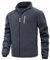 MeiLayM Giacca in Pile Uomo con Zip Integrale Giacca All'aperto Sport Giacca Stand-up Collare Giacca Casual Interno in Pile Caldo Giacca con Tasche con Cerniera Grigio,L