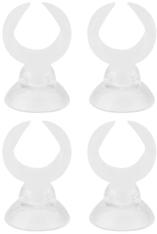 QANYEGN Clamp Suction Cup, Aquarium Cup Air Line Leaf Hose Clips Airline Tube Holders, Clamps for Fish Tank Clear (White inner diameter 17.6mm)