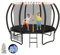 Devoko Trampolin Outdoor mit LED Streifen Ø 305/366/427 cm, vom TÜV Rheinland GS-Zertifikat, Kindertrampolin Gartentrampolin mit Sicherheitsnetz, Rundes Riesentrampolin mit Leiter und Schuhbeutel