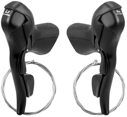 Duroecsain Fahrrad-Schalthebel | 2 x 7 8 9 10 11 Bremshebel | Durchmesser 0,93-0,95 Zoll Fahrrad Fahrrad Links Rechts Bremshebel Set für Männer