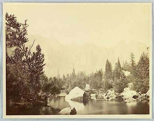 ARToPHIIU Modern Wandbilder Poster Wandbilder Leinwand Bilder Druck Blick auf den Merced River von Carleton E. Watkins Leinwand Ölgemälde für Office Home Decor 60x90cm