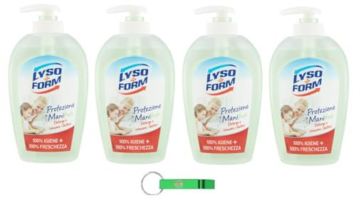 4x Lysoform Seife Sapone Protezione Mani Fresh - Handschutz Flüssigseife Hygienische Handseife 250ml + Beni Culinari Kostenloser Schlüsselanhänger
