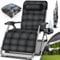 tillvex® Liegestuhl klappbar bis 200kg | Sonnenliege Gartenliege wetterfest Balkon, Garten & Terrasse | Outdoor Liege verstellbar mit dickem Polster | Relaxliege Nackenkissen (Anthrazit)