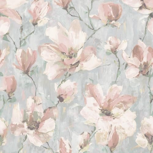 YöL Camilla Floral Blush Wallpaper - Floral Pattern Vintage Romantic - Traditional Paste The Wall Vinyl