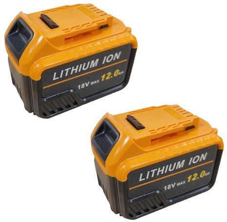 2x12Ah Replacement for Dewalt 18V Battery for DCB184 DCB180 DCB181 DCB182 DCB200 DCB201 DCB204 With Led Indicator