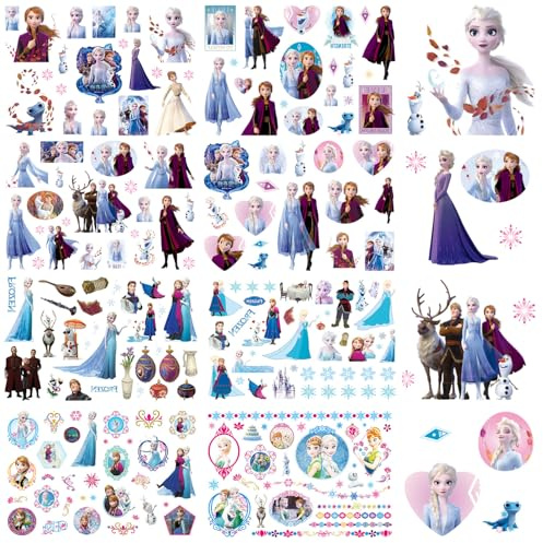 Frozen Temporäre Tattoos für Kinder,8 Blätter Gefroren Temporary Tattoo Stickers für Jungen und Mädchen Geburtstagsparty