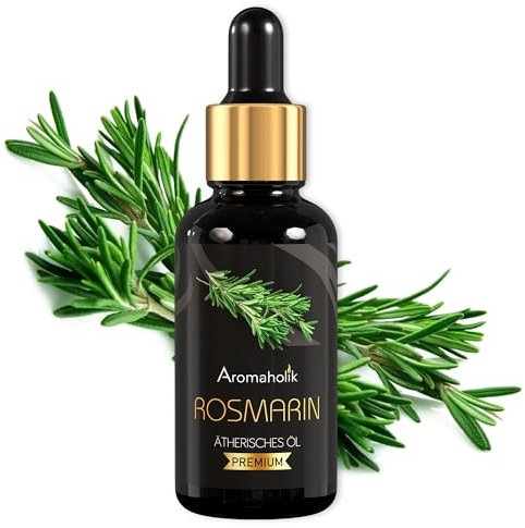 Aromaholik Rosmarinöl BIO 100% naturrein – Ätherische Öle für Diffuser & Aroma Diffuser – Zertifiziertes ätherisches Öl aus Indien – Rosemary Essential Oils 30ml für Sauna & Massage