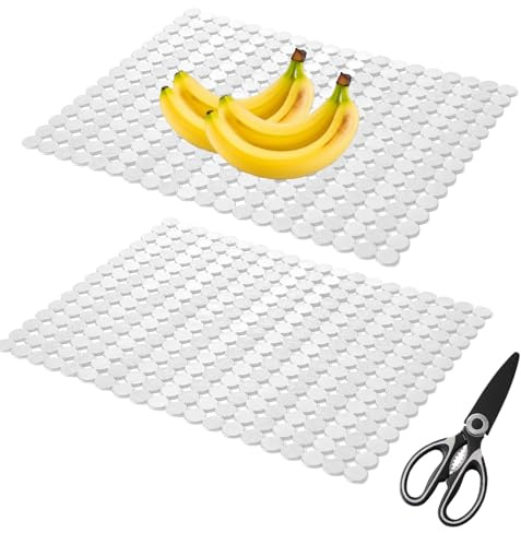 Tappetino per Lavello Cucina, 2 Pezzi Tappetino Scolalavello, 30 x 40 cm Tappetini Lavandino Cucina Regolabile con 1 Forbici, Adatto per Lavabi in Acciaio Inossidabile(Trasparente)