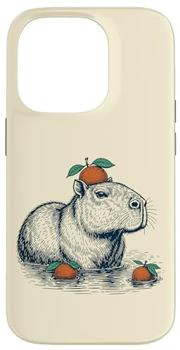 Capybara mit Orange auf dem Kopf Capybara Capy Hülle für iPhone 14 Pro