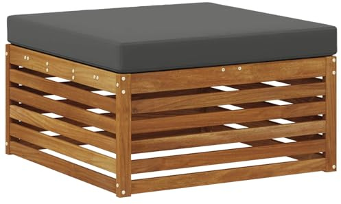 vidaXL Outdoor-Fußhocker Massivholz Akazie Natur, Balkonmöbel, modernes Gartenmöbel, elegant im Freien, wetterfest, leicht zu reinigen, Flexibles Design