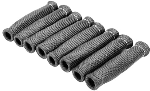 WRITWAA 8pcs Tube en Fibre de Verre Résistant la Température pour Fils de Bougie D'allumage Structure Double Couche Isolante, Protection Haute Performance pour Environnements à Haute