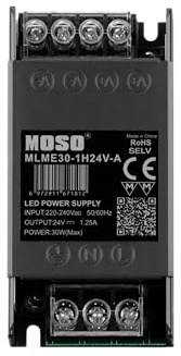 POPP® MOSO Fuente de Alimentación LED 30W 24V DC – Driver LED IP20 Interior Serie MLME (30W)