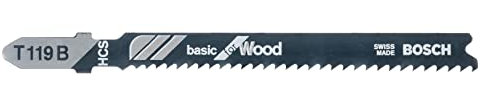 Bosch Professional 3 x Lame per seghetto alternativo T 119 B Basic for Wood (per Legno tenero, straight cut, accessorio Seghetto alternativo)